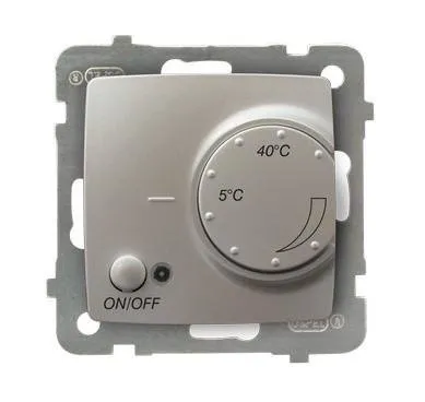 Der Temperaturregler mit Bodensensor silbern perlmuttfarben Ospel Karo RTP-1S/m/43