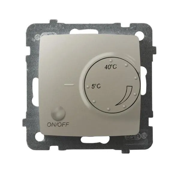 Der Temperaturregler mit Luftsensor ecru perlmuttfarben Ospel Karo RTP-1SN/m/42