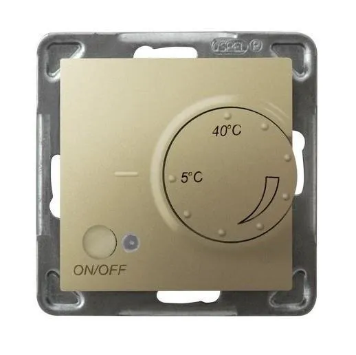 Der Temperaturregler mit Luftsensor goldfarbig metallic Ospel Impression RTP-1YN/m/28
