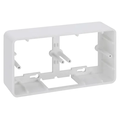 Doppel- Aufputzdose für Unterstüzungdose und Rahmen KR245 reinweiß Kontakt Simon Connect R450/9