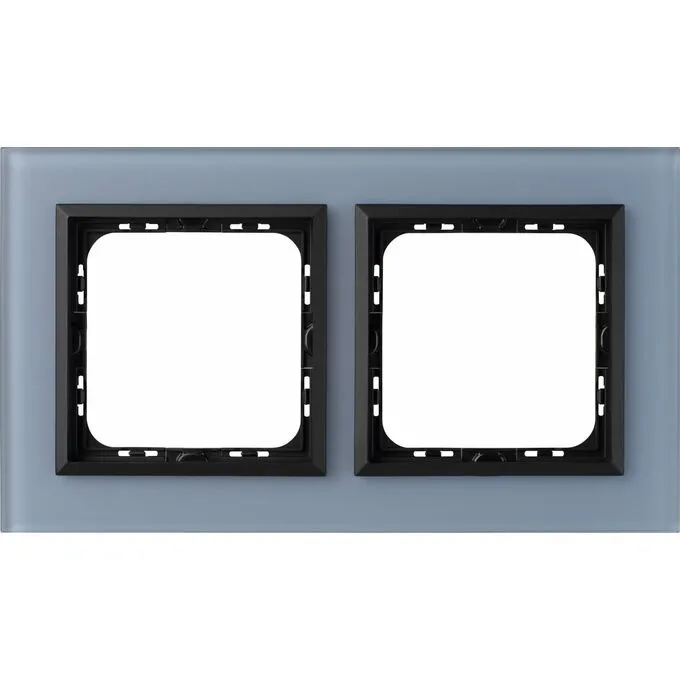 Doppelter Rahmen Blau mattiertes Glas 4mm - R-2RGC/80/33 Sonata Prestige