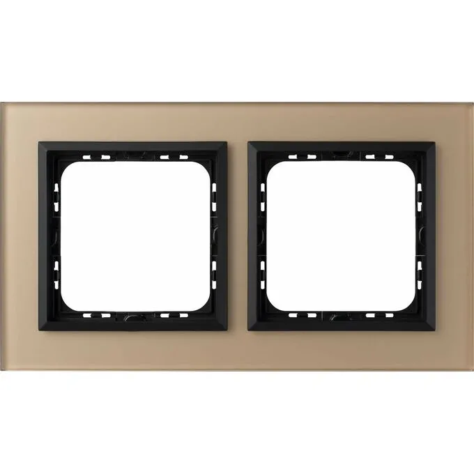 Doppelter Rahmen Champagner mattiertes Glas 4mm - R-2RGC/81/33 Sonata Prestige