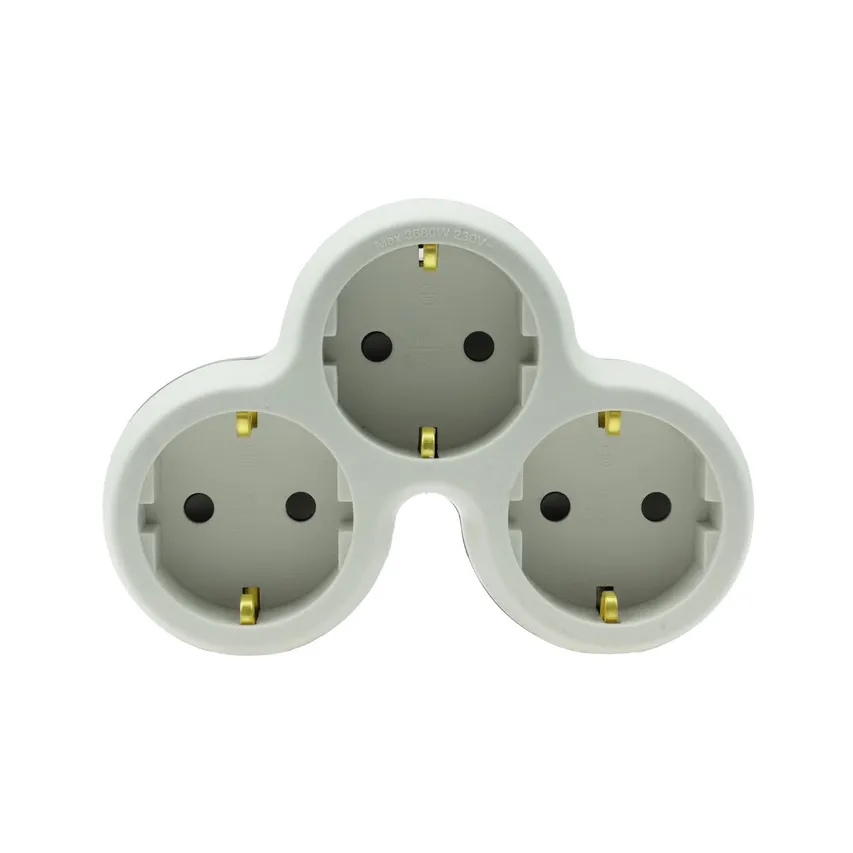 Dreifach-Steckverteiler Typ SCHUKO, geerdet Plastrol W-72005