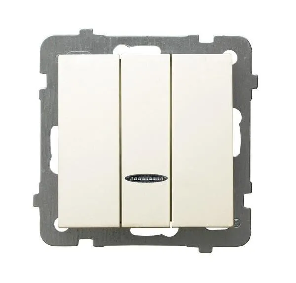 Dreifacher Taster mit Hintergrundbeleuchtung orange ecru Ospel As ŁP-13GS/m/27