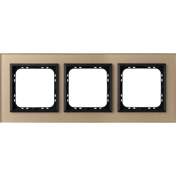 Dreifachrahmen Champagner mattiertes Glas 4mm - R-3RGC/81/33 Sonata Prestige