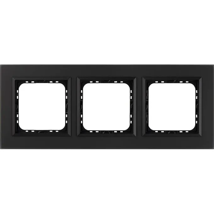 Dreifachrahmen Schwarz mattiertes Glas 4mm - R-3RGC/79/33 Sonata Prestige