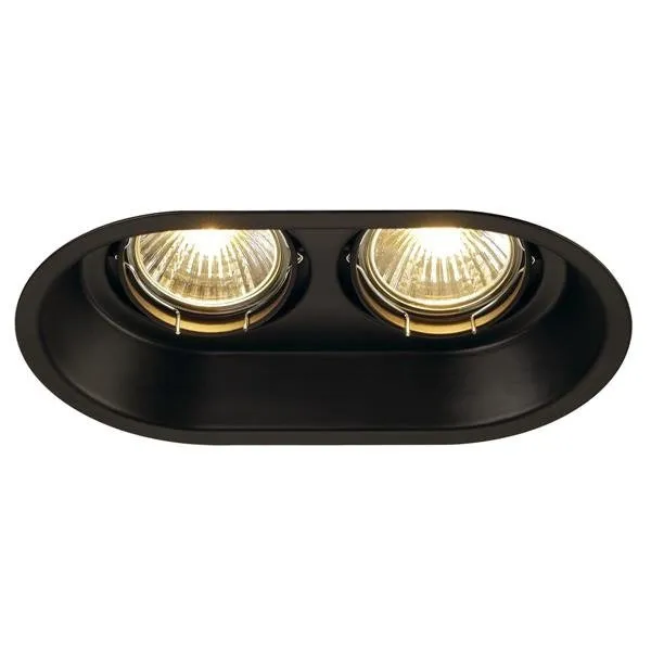 Einbauleuchte Downlight HORN 2 TURNO GU10, schwarz matt 2x50W SLV 113110