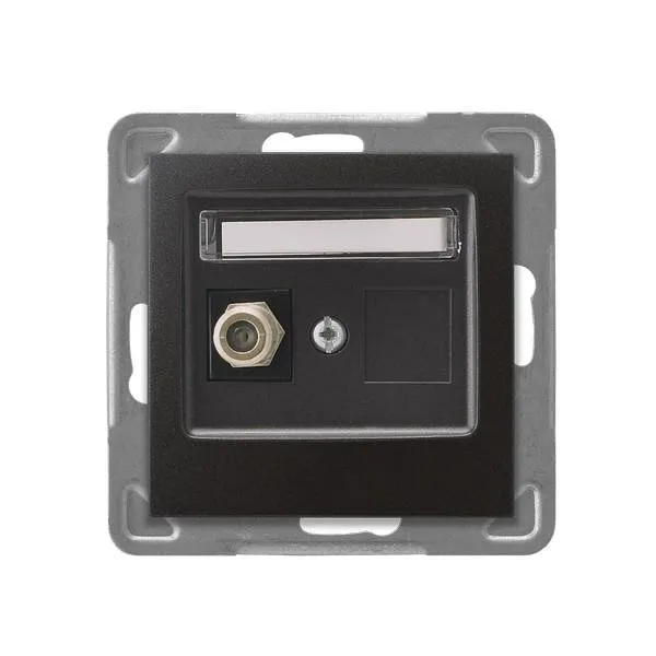 Einzelne Antennensteckdose F Typ Anthrazit Ospel Impression GPA-1YF/m/50