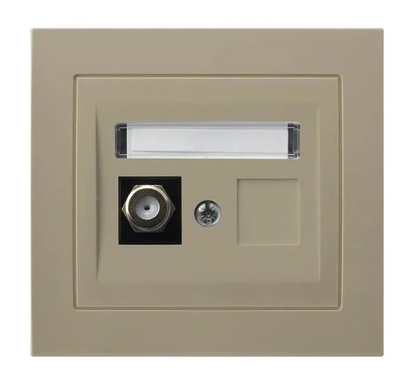 Einzelne Antennensteckdose F Typ beige Ospel Kier GPA-1WF/01