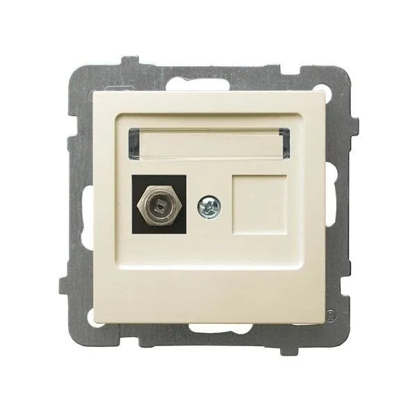 Einzelne Antennensteckdose F Typ ecru Ospel As GPA-1GF/m/27