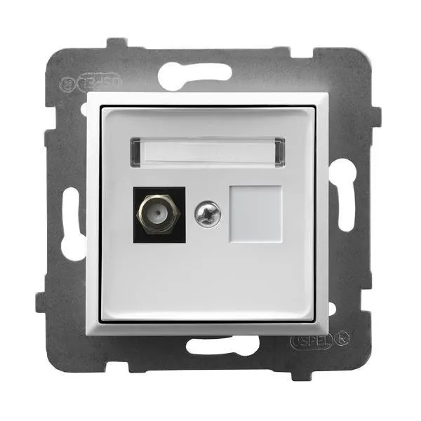 Einzelne Antennensteckdose F Typ weiss Ospel Aria GPA-1UF/m/00