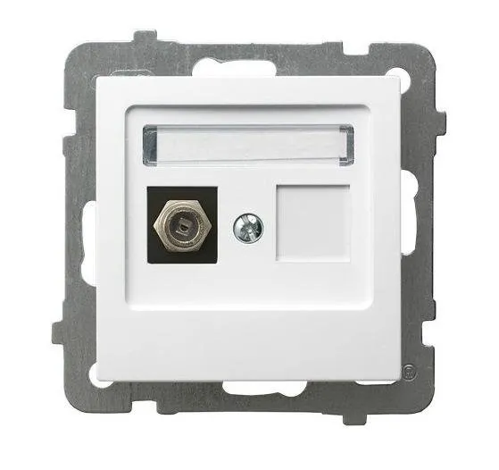 Einzelne Antennensteckdose F Typ weiss Ospel As GPA-1GF/m/00