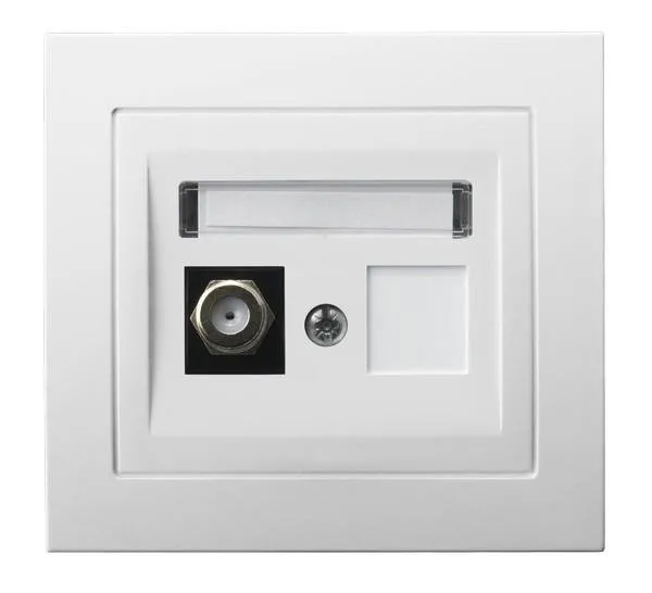 Einzelne Antennensteckdose F Typ weiss Ospel Kier GPA-1WF/00