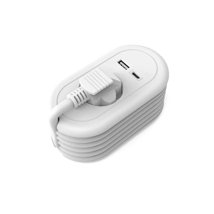 Festes Verlängerungskabel mit einem Steckerv und Buchsen USB A, USB C, 1,5m, SCHUKO PS-170S+USBA+USBC/1,5 E