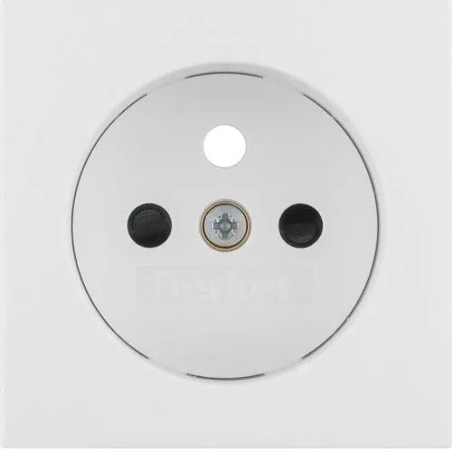 Frontplatte für Schutzkontaktsteckdosemit Kontaktdatenabdeckungen, Weiss Berker