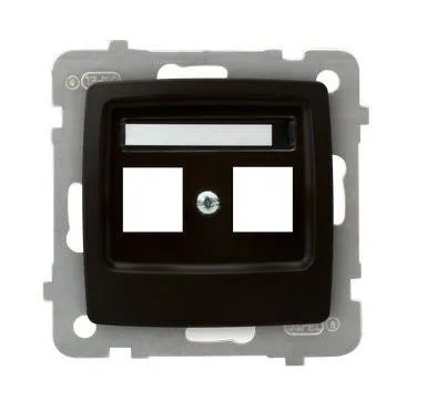 Gehäuse fuer doppelte Steckdose Keystone Typ Schokoladen metallic Ospel Karo GPK-2S/p/40