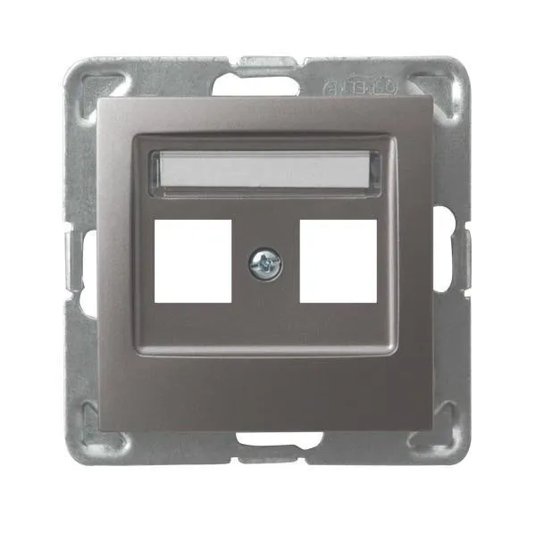 Gehäuse fuer doppelte Steckdose Keystone Typ Titan Ospel Impression GPK-2Y/p/23