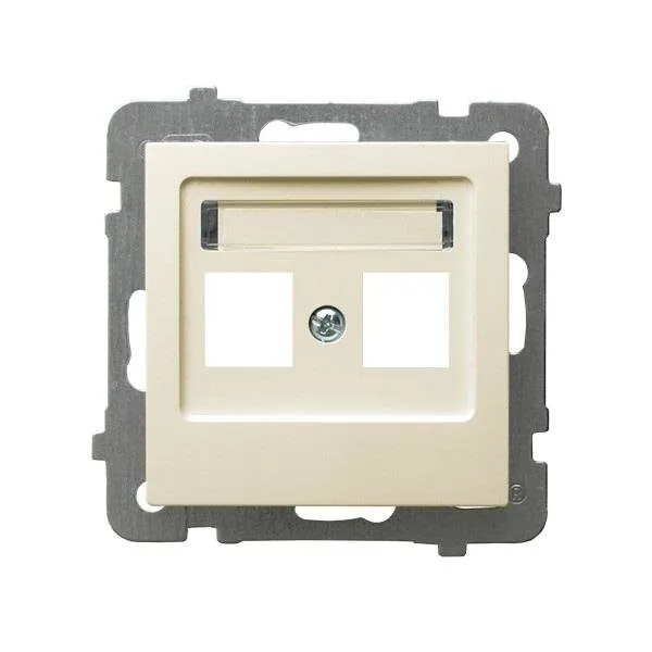Gehäuse fuer doppelte Steckdose Keystone Typ ecru Ospel As GPK-2G/p/27