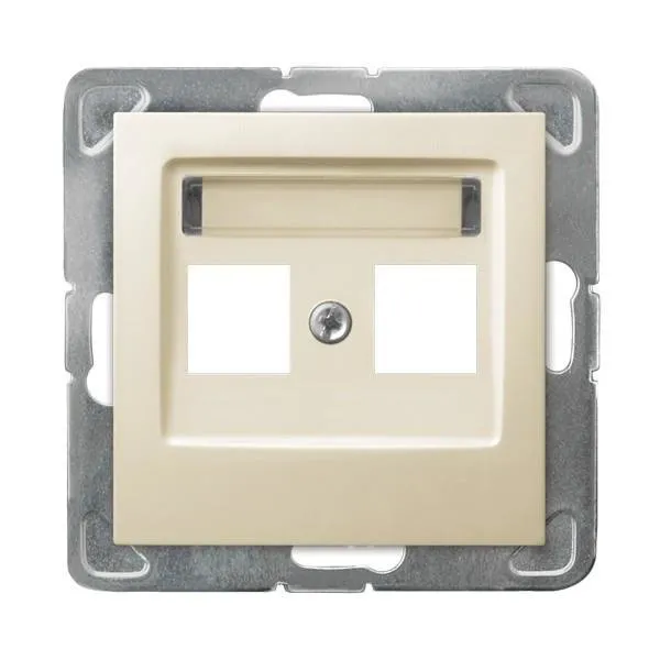 Gehäuse fuer doppelte Steckdose Keystone Typ ecru Ospel Impression GPK-2Y/p/27