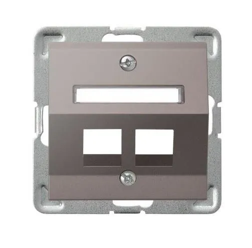 Gehäuse fuer doppelte Steckdose Keystone Typ schräg Titan Ospel Impression GPK-2YS/p/23