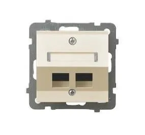 Gehäuse fuer doppelte Steckdose Keystone Typ schräg ecru Ospel As GPK-2GS/p/27