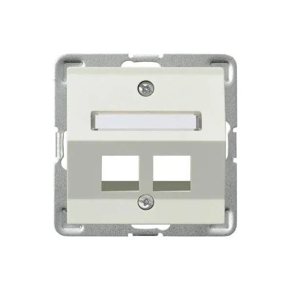 Gehäuse fuer doppelte Steckdose Keystone Typ schräg ecru Ospel Impression GPK-2YS/p/27