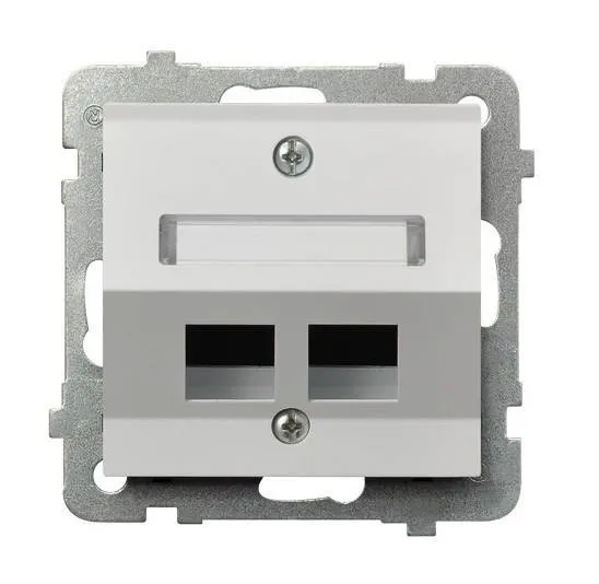 Gehäuse fuer doppelte Steckdose Keystone Typ schräg weiss Ospel As GPK-2GS/p/00