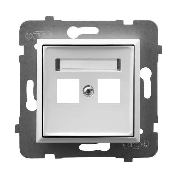 Gehäuse fuer doppelte Steckdose Keystone Typ weiss Ospel Aria GPK-2U/p/00