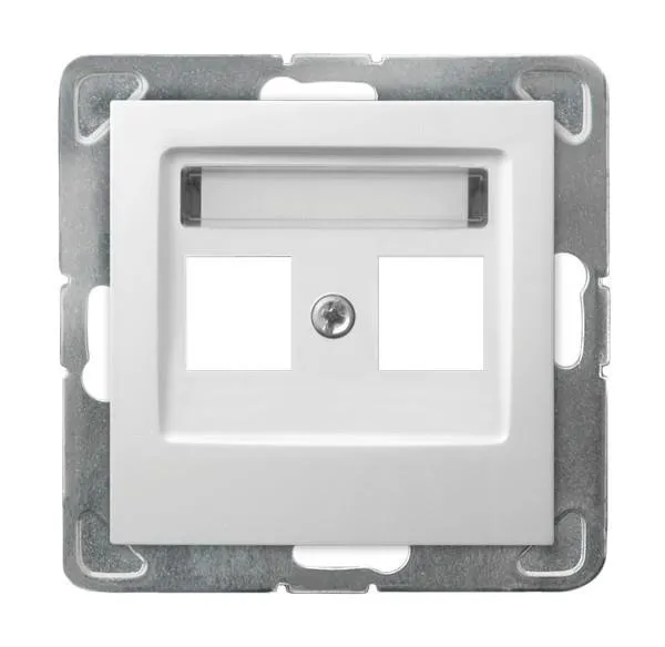 Gehäuse fuer doppelte Steckdose Keystone Typ weiss Ospel Impression GPK-2Y/p/00