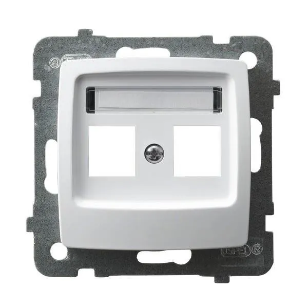 Gehäuse fuer doppelte Steckdose Keystone Typ weiss Ospel Karo GPK-2S/p/00