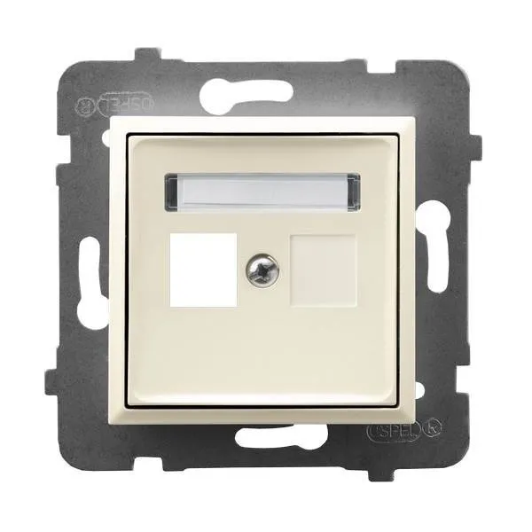 Gehäuse fuer einzelne Steckdose Keystone Typ Ecru Ospel Aria GPK-1U/p/27