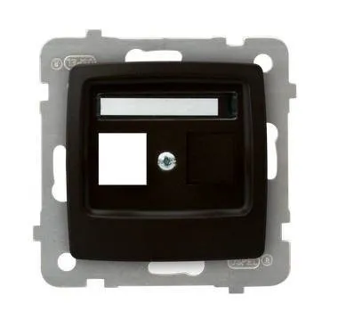 Gehäuse fuer einzelne Steckdose Keystone Typ Schokoladen metallic Ospel Karo GPK-1S/p/40