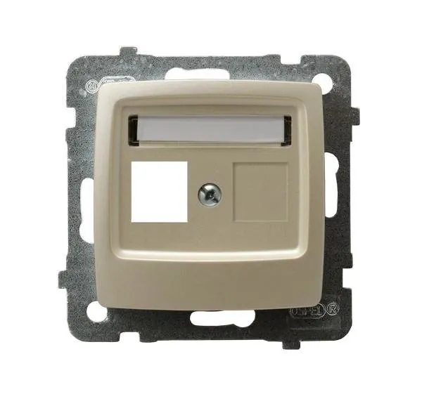 Gehäuse fuer einzelne Steckdose Keystone Typ ecru perlmuttfarben Ospel Karo GPK-1S/p/42