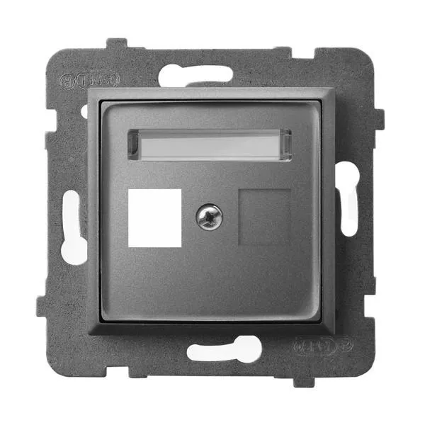 Gehäuse fuer einzelne Steckdose Keystone Typ grau matt Ospel Aria GPK-1U/p/70