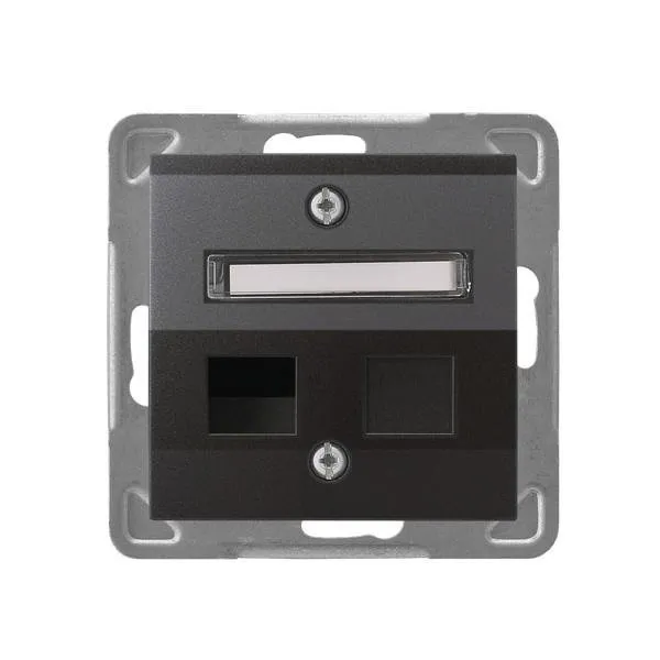 Gehäuse fuer einzelne Steckdose Keystone Typ schräg Anthrazit Ospel Impression GPK-1YS/p/50
