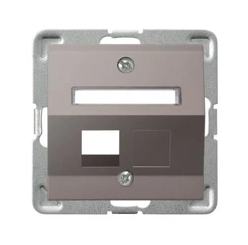 Gehäuse fuer einzelne Steckdose Keystone Typ schräg Titan Ospel Impression GPK-1YS/p/23