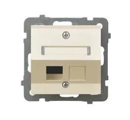 Gehäuse fuer einzelne Steckdose Keystone Typ schräg ecru Ospel As GPK-1GS/p/27