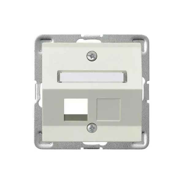 Gehäuse fuer einzelne Steckdose Keystone Typ schräg ecru Ospel Impression GPK-1YS/p/27