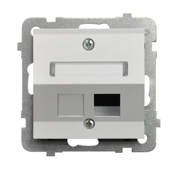 Gehäuse fuer einzelne Steckdose Keystone Typ schräg weiss Ospel As GPK-1GS/p/00