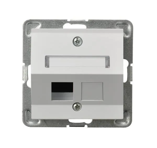 Gehäuse fuer einzelne Steckdose Keystone Typ schräg weiss Ospel Impression GPK-1YS/p/00