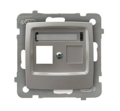 Gehäuse fuer einzelne Steckdose Keystone Typ silbern perlmuttfarben Ospel Karo GPK-1S/p/43