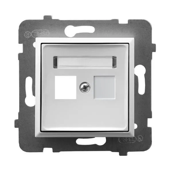 Gehäuse fuer einzelne Steckdose Keystone Typ weiss Ospel Aria GPK-1U/p/00