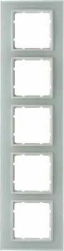 Glasrahmen 5fach, B.7, Glas polarweiß/polarweiß matt Berker 10156909