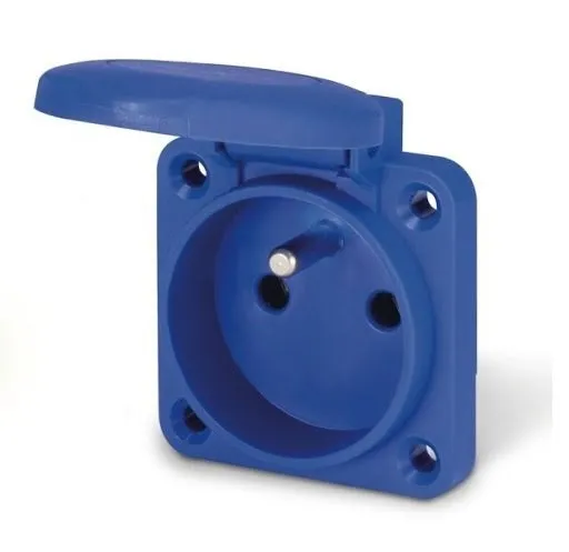 Haussteckdose 2P+E 16A IP54 FRENCH 50X60MM