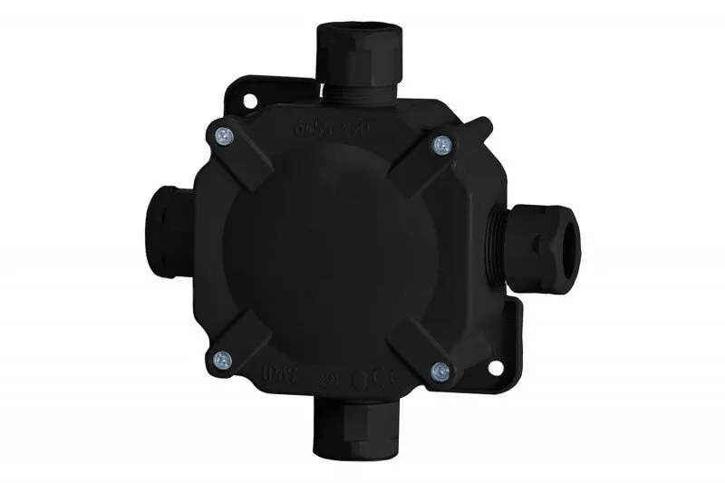 Hermetischer Kasten F11 mit Klemmleiste - schwarz IP67 F-electro