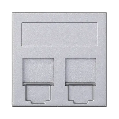 IT-/Telefonplatte Simon 500 2x RJ Keystone Single flach universal 50 × 50mm Aluminium 50000089-033