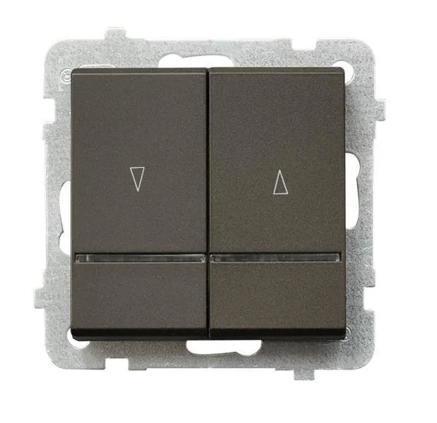 Jalousie Taster mit Hintergrundbeleuchtung blau Schokoladen metallic Ospel Sonata ŁP-7RS/m/40