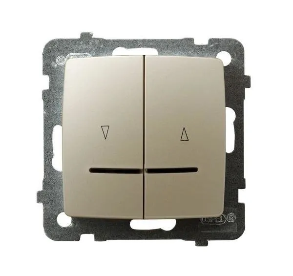 Jalousie Taster mit Hintergrundbeleuchtung blau ecru perlmuttfarben Ospel Karo ŁP-7SS/m/42