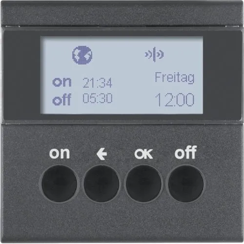KNX-Funk Zeitschaltuhr quicklink S.1/B.3/B.7 anthrazit, matt 85745285 HAGER
