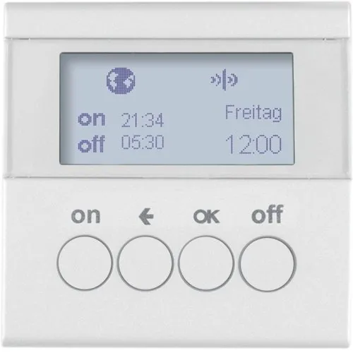 KNX-Funk Zeitschaltuhr quicklink S.1/B.3/B.7 polarweiß, glänzend 85745289 HAGER